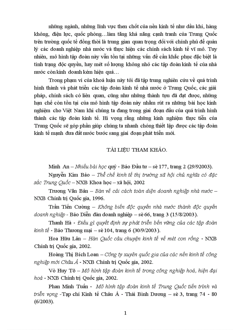 image for page Quá trình hình thành và phát triển các tập đoàn kinh tế nhà nước ở Trung Quốc các giải pháp chính sách có liên quan cũng như những thành tựu đã đạt được những hạn chế còn tồn tại của mô hình tập đoàn này nhằm rút ra những bài học kinh nghiệm cho Việt Nam