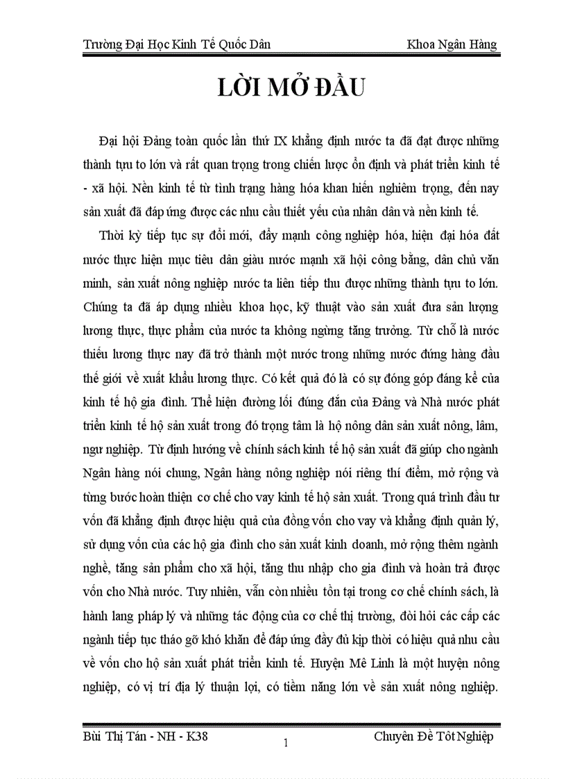 image for page Mở rộng cho vay hộ sản xuất tại Chi nhánh Ngân hàng nông nghiệp và phát triển nông thôn Mê Linh 1