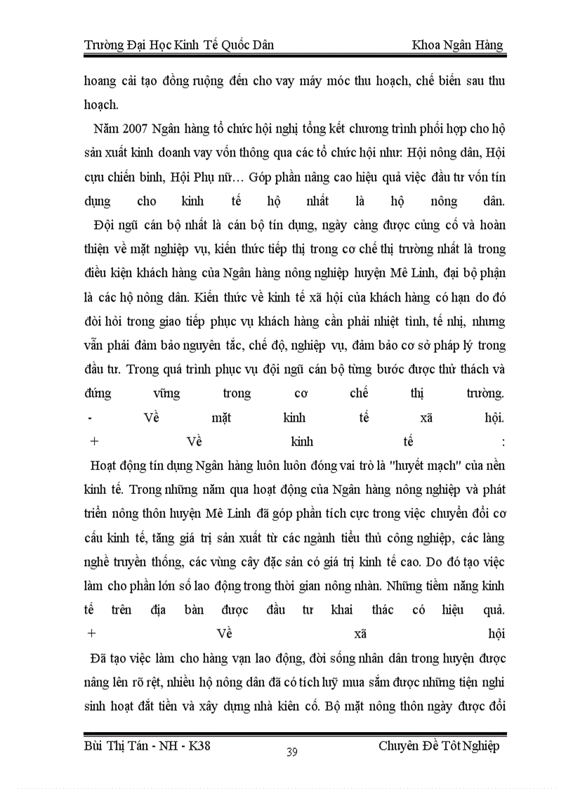 image for page Mở rộng cho vay hộ sản xuất tại Chi nhánh Ngân hàng nông nghiệp và phát triển nông thôn Mê Linh 1