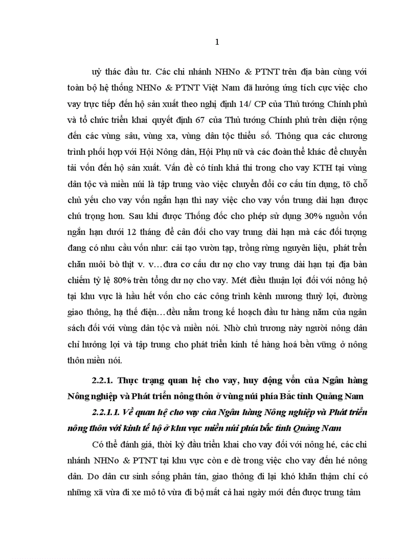 image for page Quan hệ giữa Tín dụng ngân hàng nông nghiệp và phát triển nông thôn với Nông hộ ở khu vực miền núi phía Bắc tỉnh Quảng Nam 1