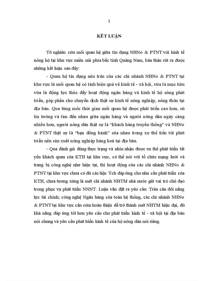 image for page Quan hệ giữa Tín dụng ngân hàng nông nghiệp và phát triển nông thôn với Nông hộ ở khu vực miền núi phía Bắc tỉnh Quảng Nam 1