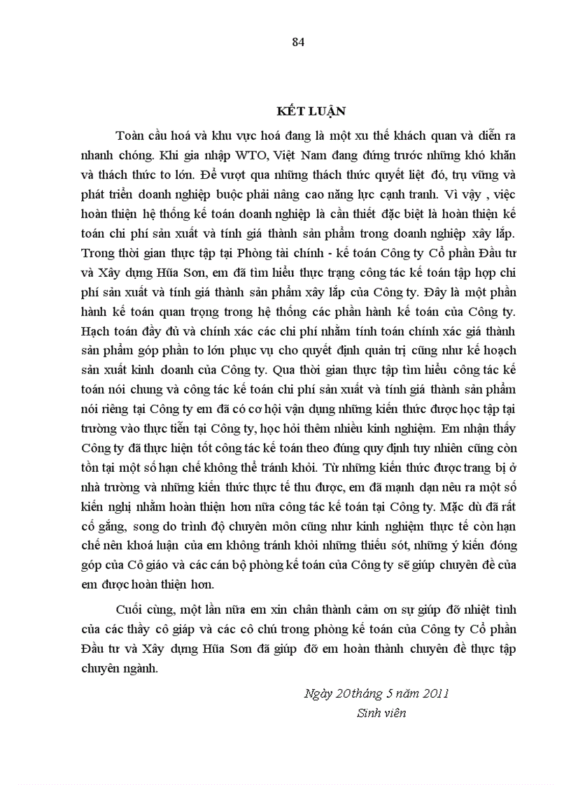 image for page Tổ chức kế toán chi phí sản xuất và tính giá thành sản phẩm xây lắp tại Công ty Cổ phần Đầu tư và Xây dựng Hòa Sơn