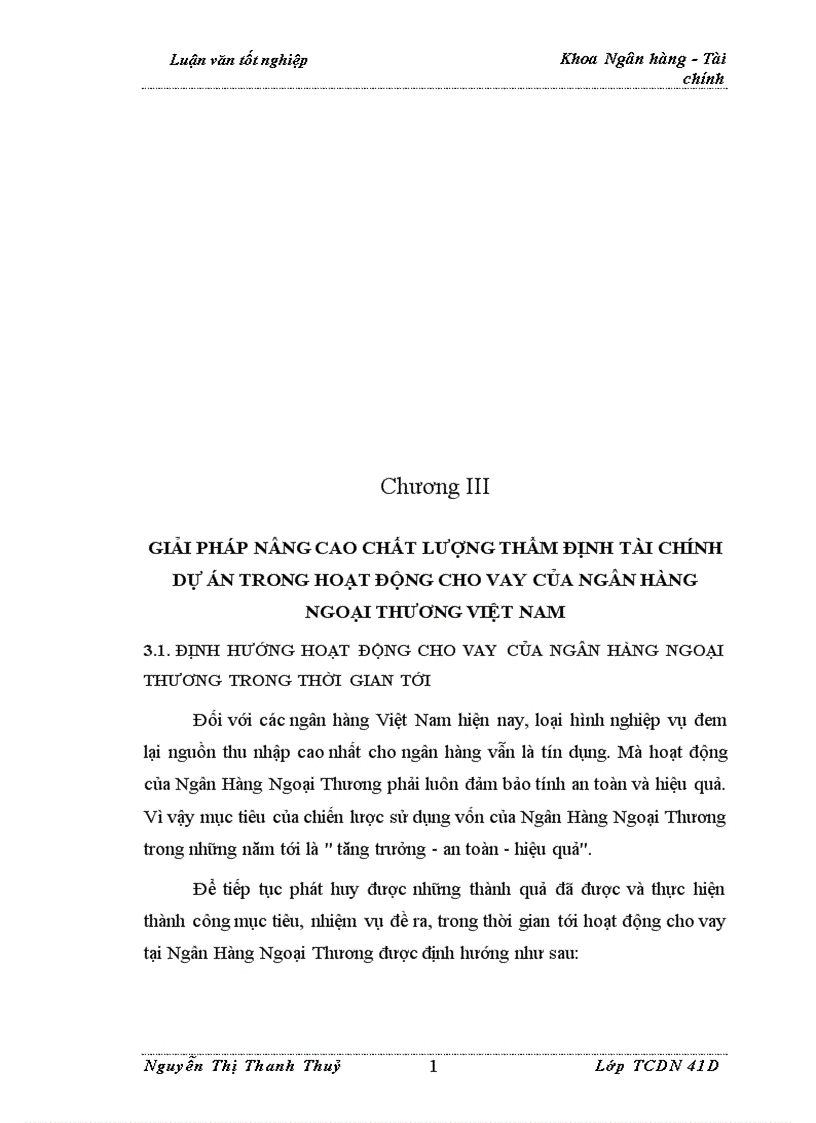 image for page Nâng cao chất lượng thẩm định tài chính dự án trong hoạt động cho vay tại Ngân Hàng Ngoại Thương Việt Nam 1