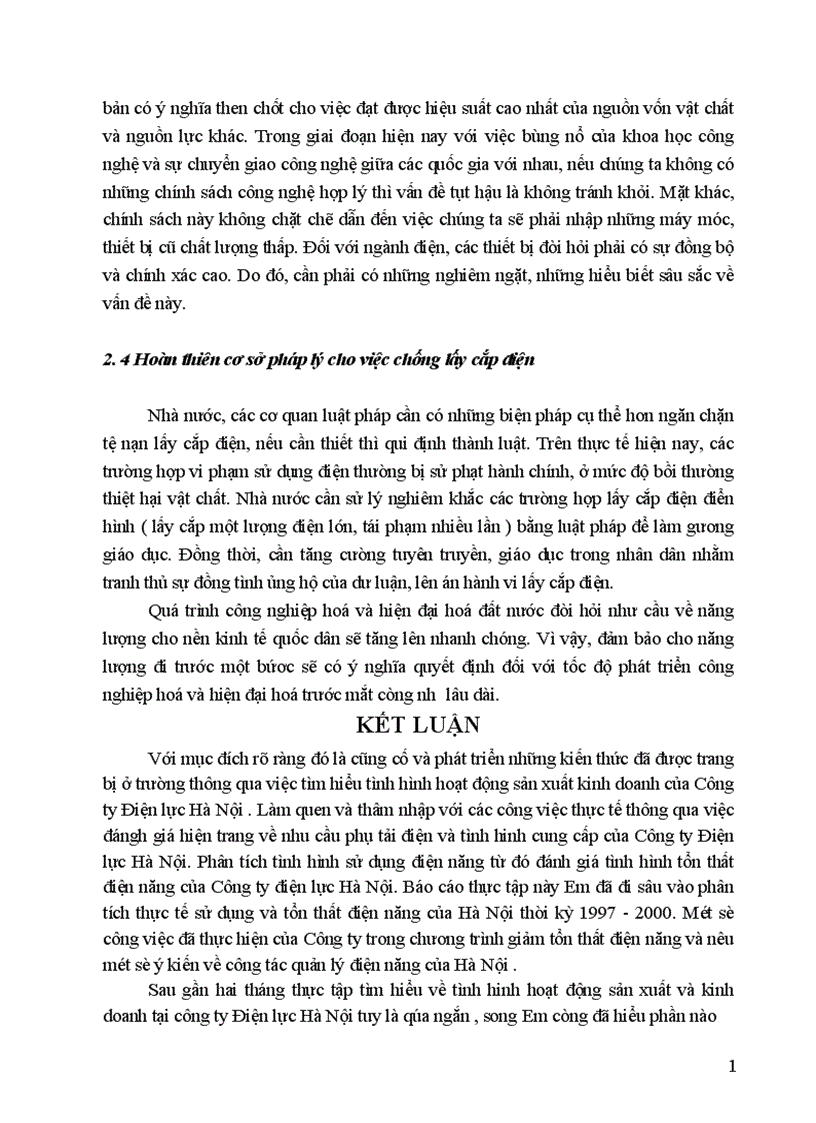 image for page Báo cáo thực tập tại công ty điện lực thành phố Hà nội