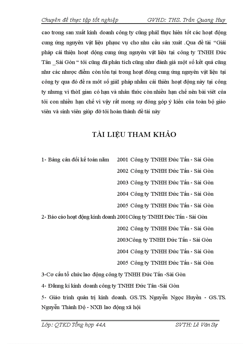 image for page Giải pháp cải thiện hoạt động cung ứng nguyên vật liệu tại công ty TNHH Đức Tấn Sài Gòn