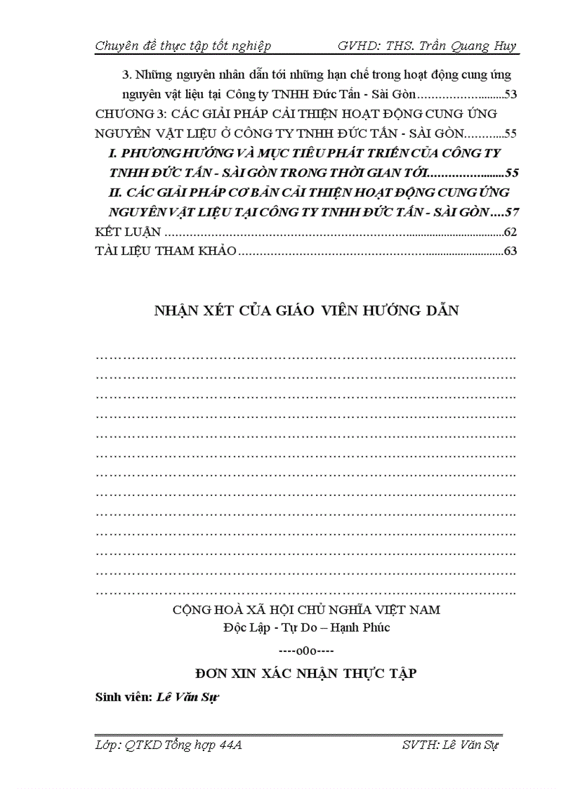 image for page Giải pháp cải thiện hoạt động cung ứng nguyên vật liệu tại công ty TNHH Đức Tấn Sài Gòn