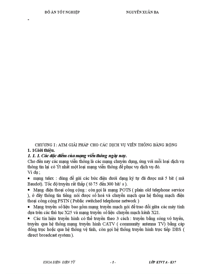 image for page Xây dựng các tham số cơ bản cho B ISDN