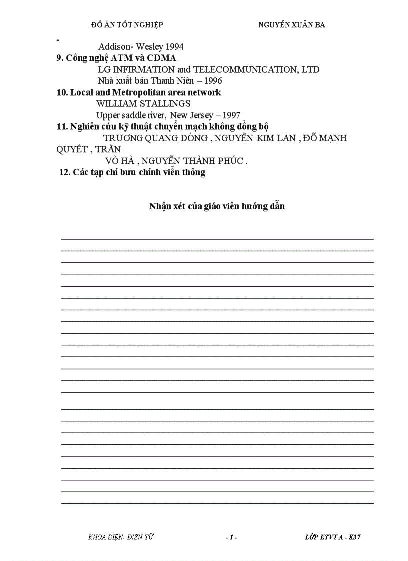 image for page Xây dựng các tham số cơ bản cho B ISDN