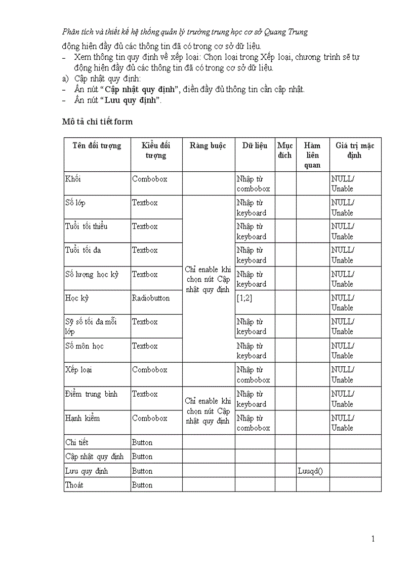 image for page Phân tích và thiết kế hệ thống quản lý trường trung học cơ sở Quang Trung
