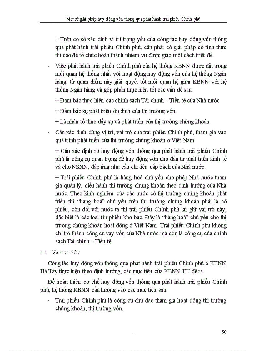 image for page Một số giải pháp huy động vốn thông qua phát hành trái phiếu Chính phủ ở KBNN Hà Tây 1