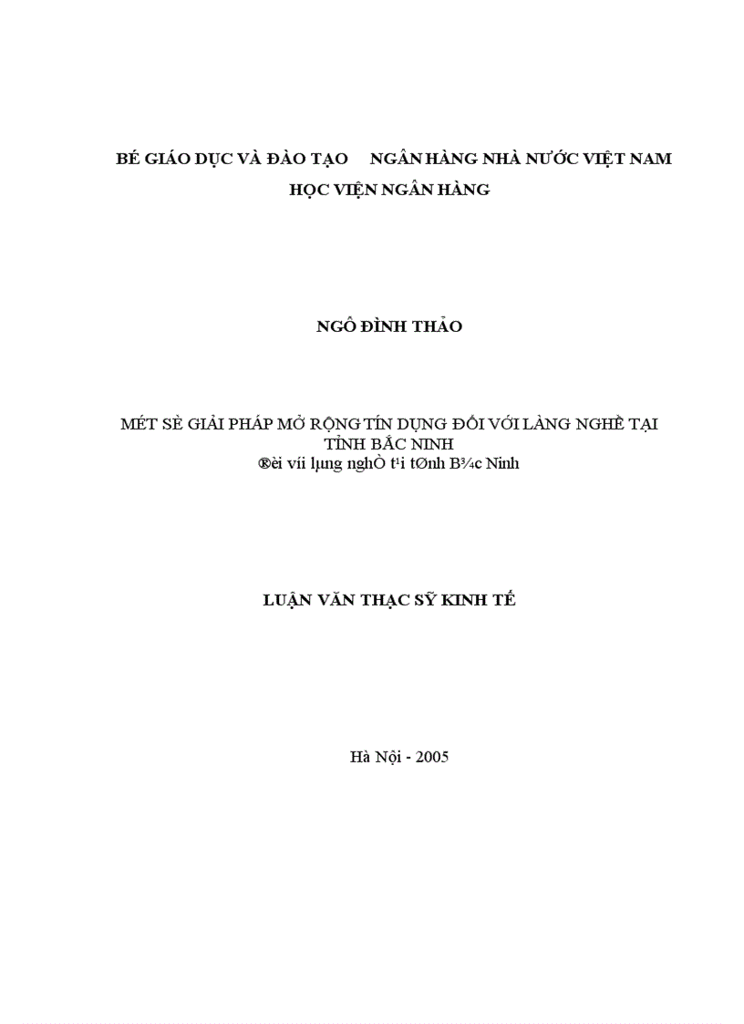 image for page Một số giải pháp mở rộng tín dụng đối với làng nghề tại tỉnh Bắc Ninh