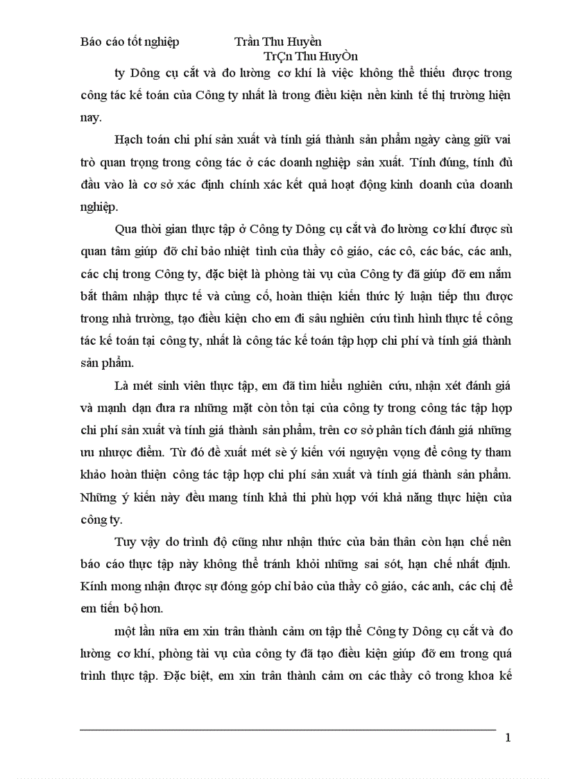 image for page Tổ chức kế toán tập hợp chi phí sản xuất và tính giá thành sản phẩm tại Công ty Dụng cụ cắt và đo lường cơ khí 1