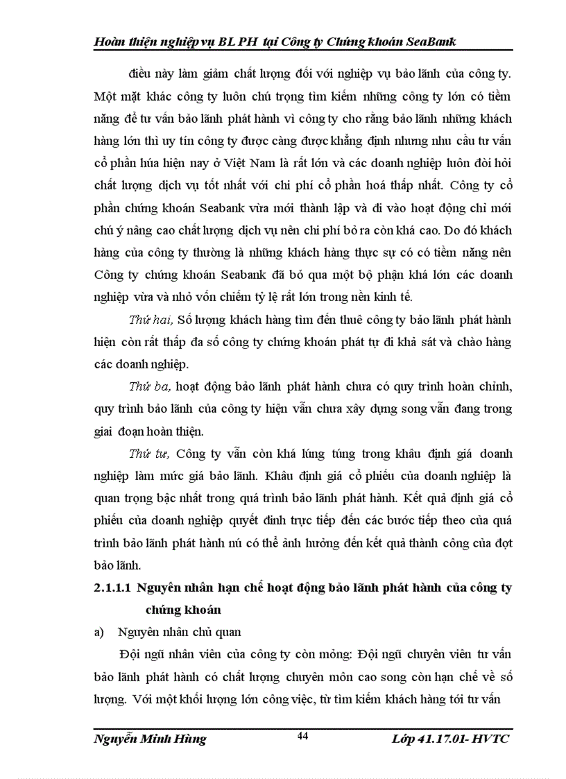 image for page Hoàn thị nghiệp vụ bảo lãnh phát hành chứng khoán của công ty chứng khoán Seabank 1