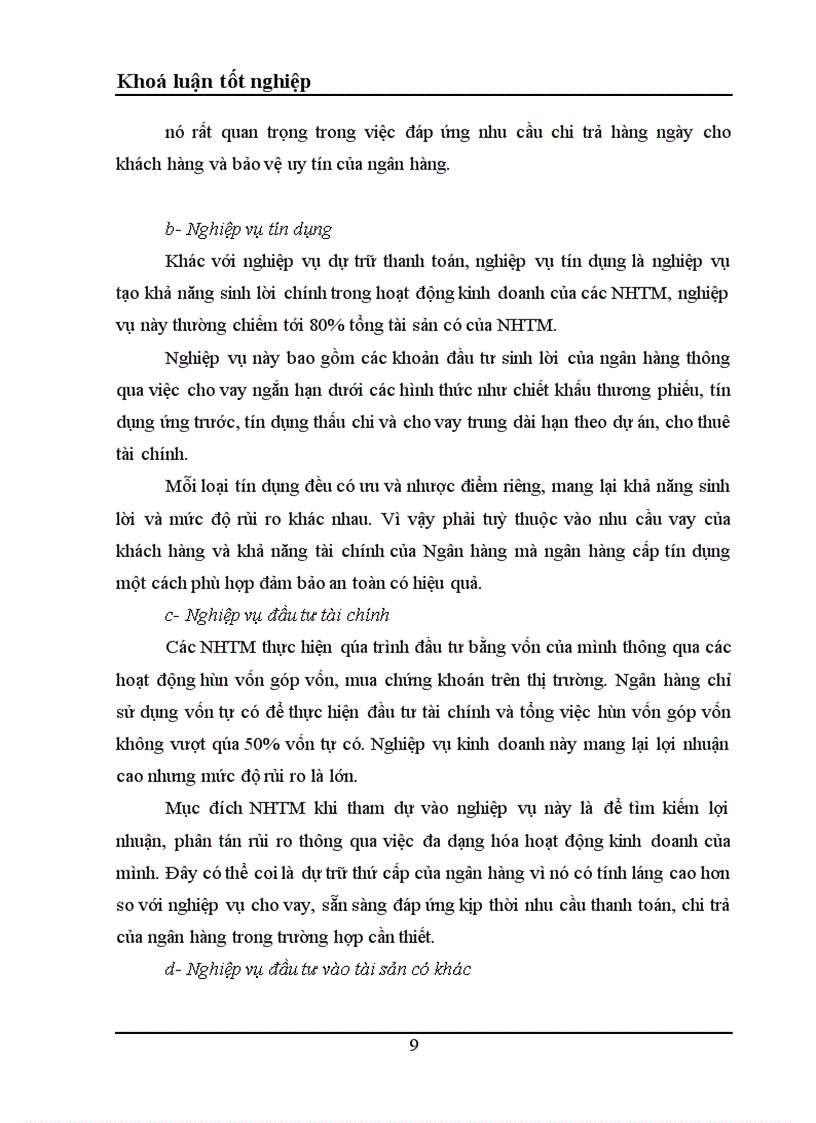 image for page Một số giải pháp nhằm tăng thu nhập tiết kiệm chi phí nâng cao hiệu quả kinh doanh tại NHNo PTNT Chi nhánh thị xã Tuyên Quang tỉnh Tuyên Quang 1