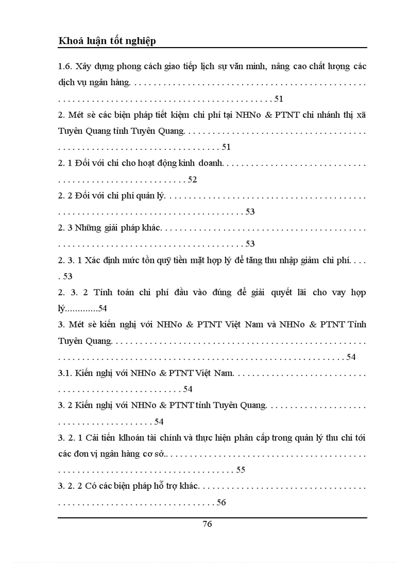 image for page Một số giải pháp nhằm tăng thu nhập tiết kiệm chi phí nâng cao hiệu quả kinh doanh tại NHNo PTNT Chi nhánh thị xã Tuyên Quang tỉnh Tuyên Quang 1