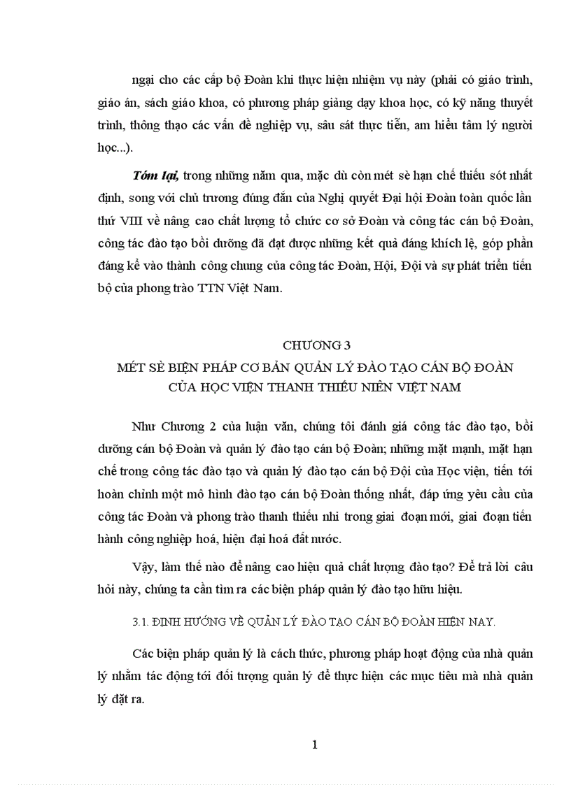 image for page Một số biện pháp cơ bản quản lý đào tạo cán bộ Đoàn TNCS Hồ Chí Minh của Học viện thanh thiếu niên Việt Nam trong giai đoạn hiện nay 1
