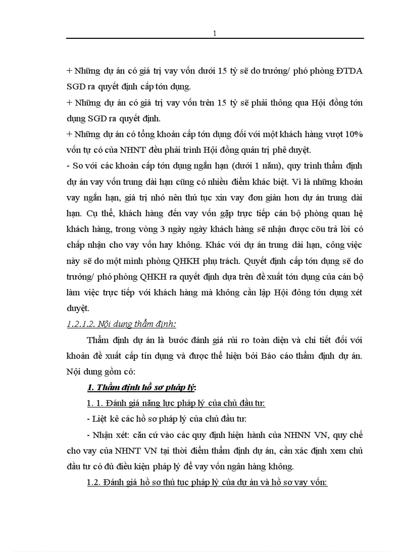 image for page Thẩm định dự án đầu tư vay vốn trung và dài hạn tại Sở giao dịch Ngân hàng Ngoại thương Việt Nam Thực trạng và giải pháp 1
