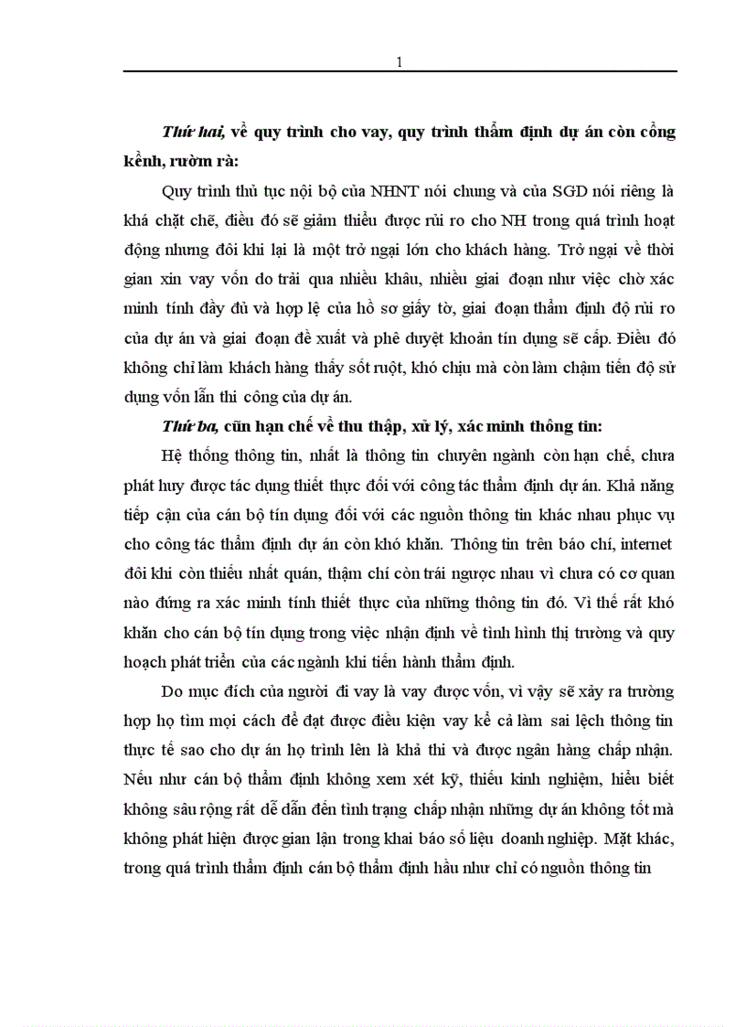 image for page Thẩm định dự án đầu tư vay vốn trung và dài hạn tại Sở giao dịch Ngân hàng Ngoại thương Việt Nam Thực trạng và giải pháp 1