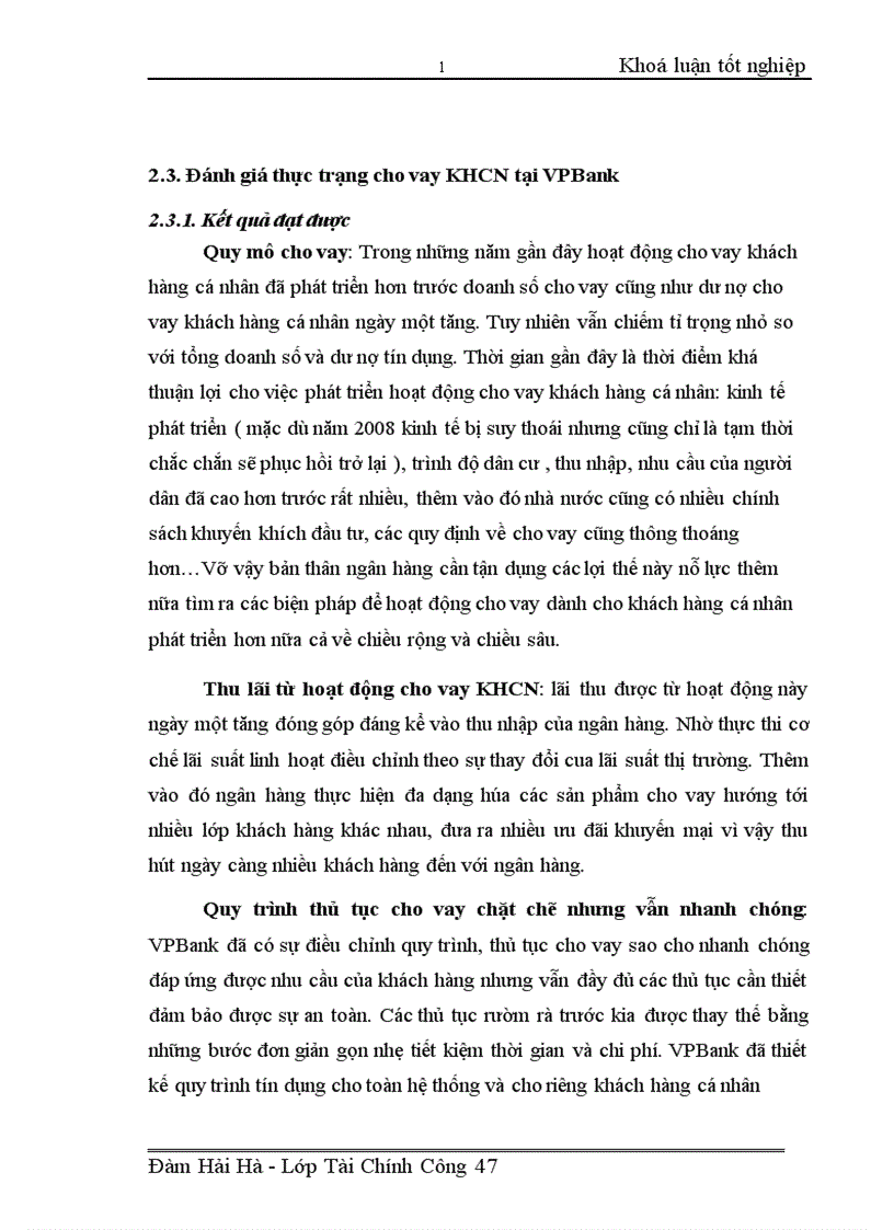 image for page Phát triển hoạt động cho vay dành cho khách hàng cá nhân tại ngân hàng thương mại cổ phần VPBANK