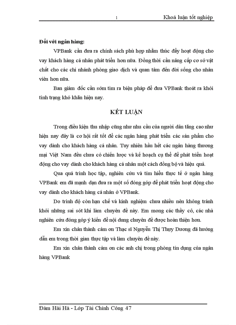 image for page Phát triển hoạt động cho vay dành cho khách hàng cá nhân tại ngân hàng thương mại cổ phần VPBANK