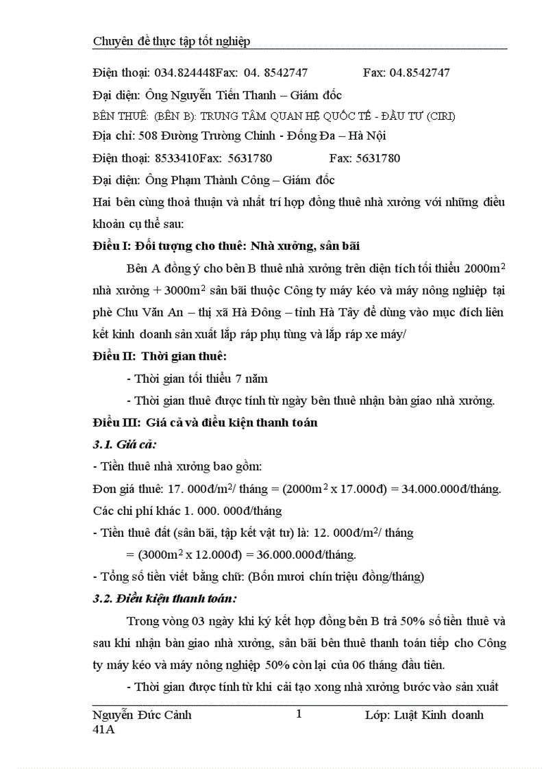 image for page Hợp đồng thuê nhà xưởng tại công ty Quan hệ quốc tế Đầu tư sản xuất CIRT chế độ pháp lý và thực tiễn áp dụng 1