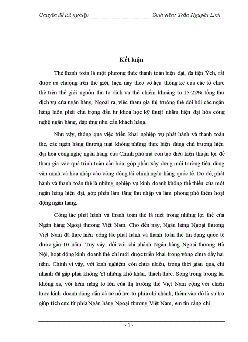 image for page Phát triển hoạt động thanh toán thẻ tại Ngân hàng Ngoại thương Hà Nội 1