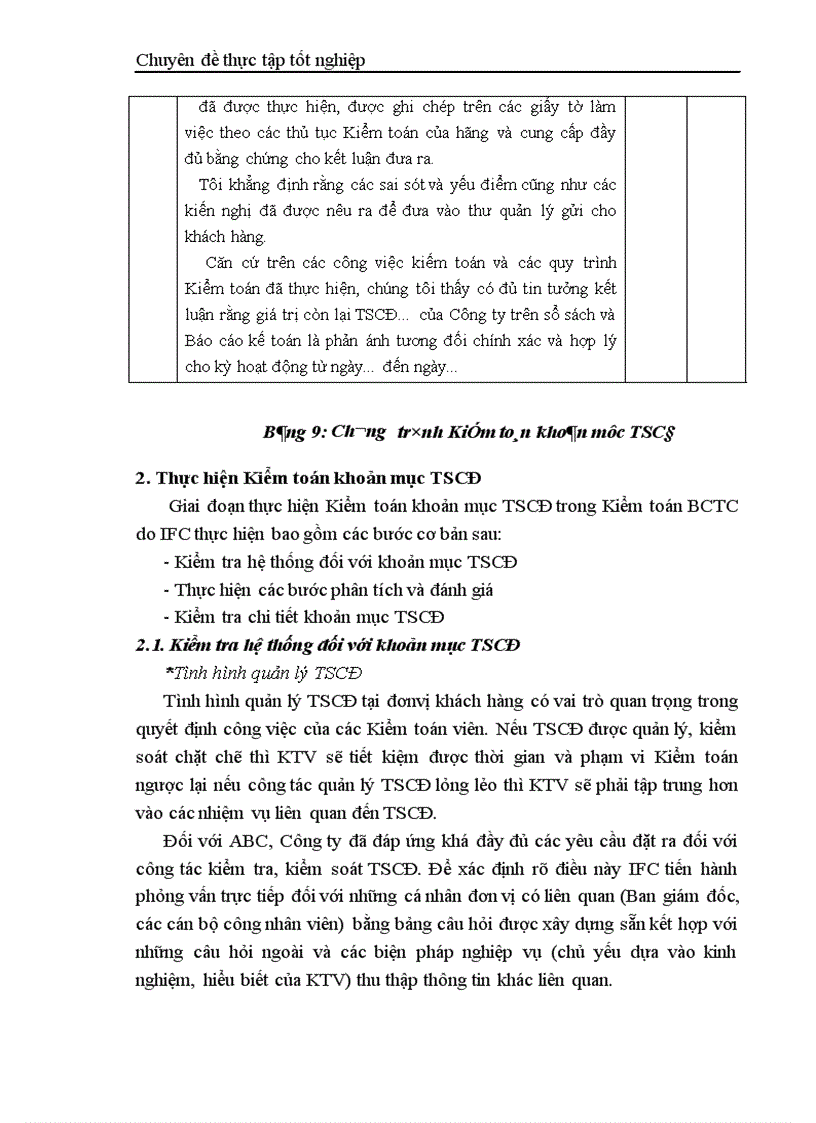 image for page Thực trạng kiểm toán khoản mục TSCĐ trong kiểm toán báo cáo tài chính do công ty TNHH Kiểm toán và Tư vấn tài chính quốc tế IFC thực hiện 1