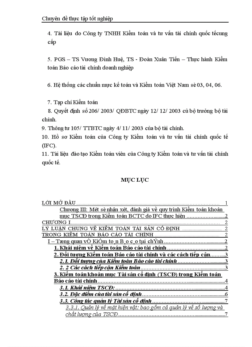 image for page Thực trạng kiểm toán khoản mục TSCĐ trong kiểm toán báo cáo tài chính do công ty TNHH Kiểm toán và Tư vấn tài chính quốc tế IFC thực hiện 1