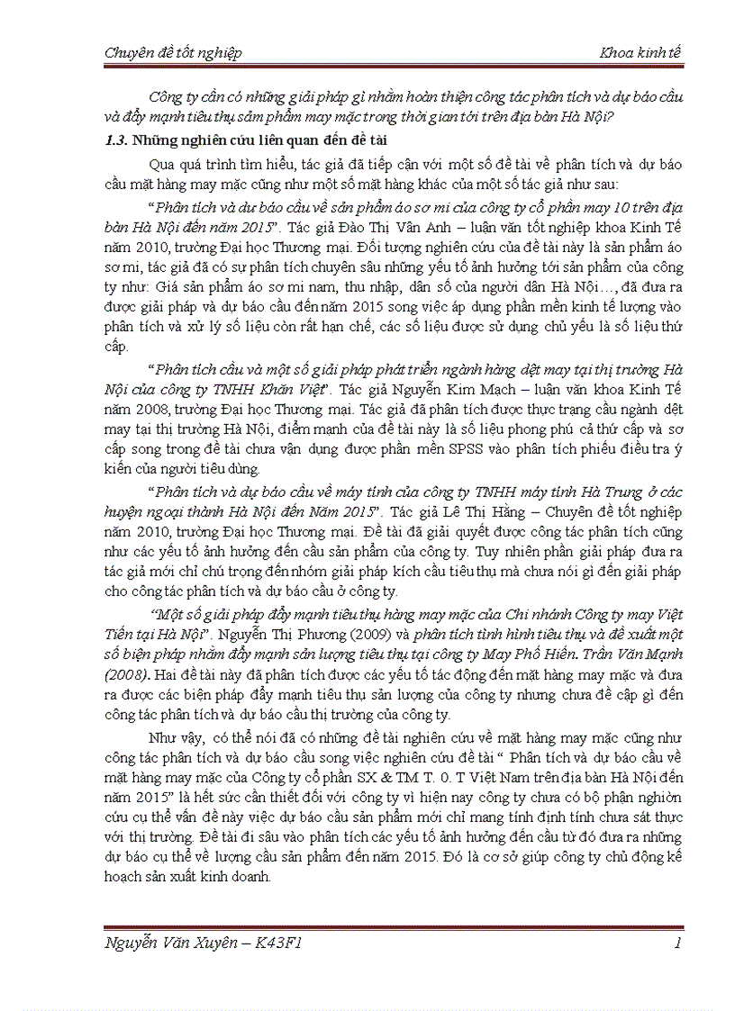 image for page Phân tích và dự báo cầu về mặt hàng may mặc của công ty Cổ phần sản xuất và thương mại T 0 T Việt Nam trên địa bàn Hà Nội đến năm 2015