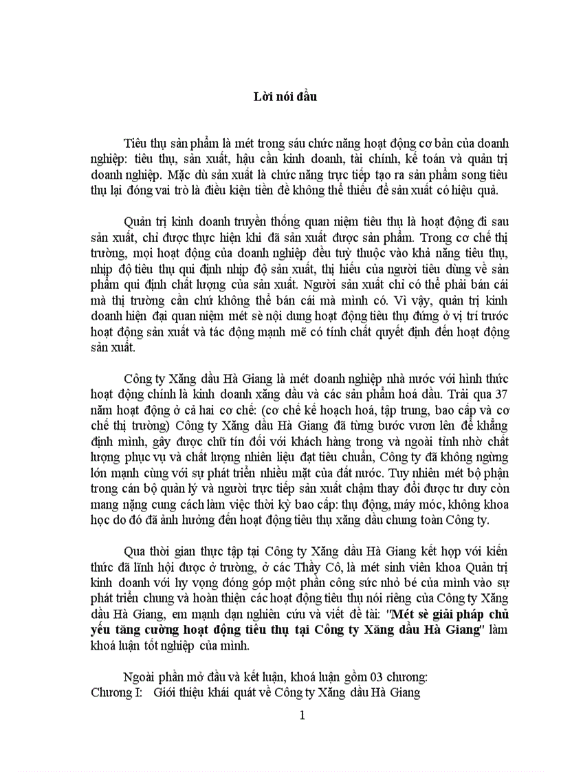 image for page Một số giải pháp chủ yếu tăng cường hoạt động tiêu thụ tại Công ty Xăng dầu Hà Giang 1