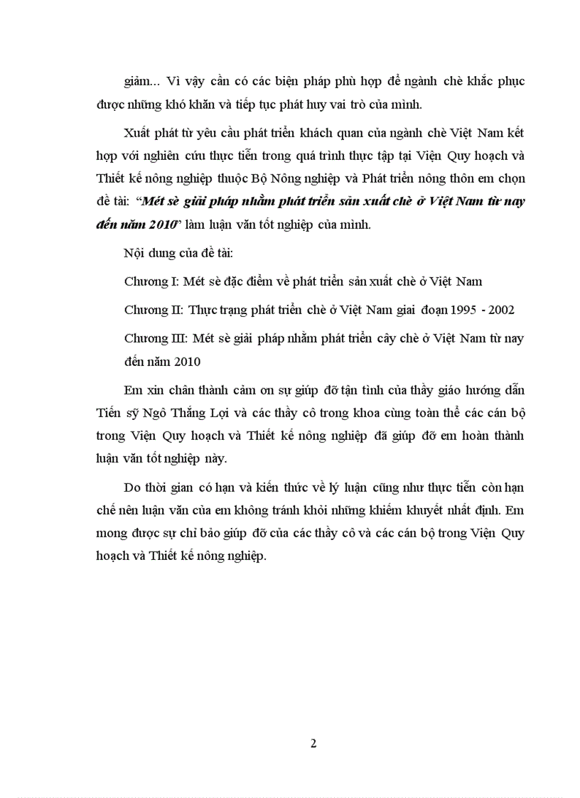 image for page Một số giải pháp nhằm phát triển sản xuất chè ở Việt Nam từ nay đến năm 2010 1