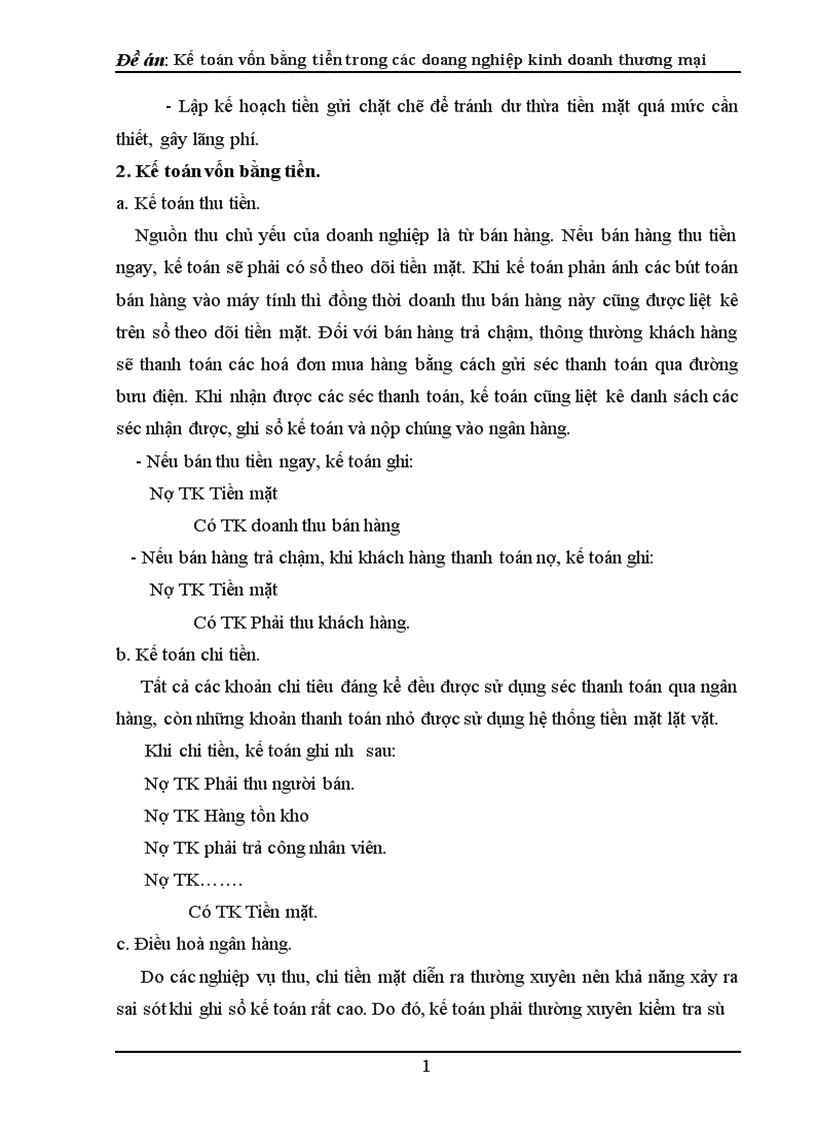 image for page Kế toán vốn bằng tiền trong các doanh nghiệp kinh doanh thương mại 1