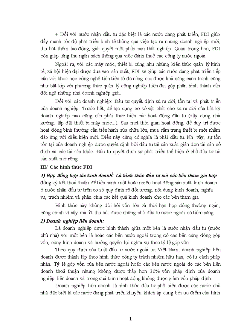 Vai trò của đầu tư trực tiếp nước ngoài FDI đối với tăng trưởng kinh tế Việt Nam thời gian qua 1