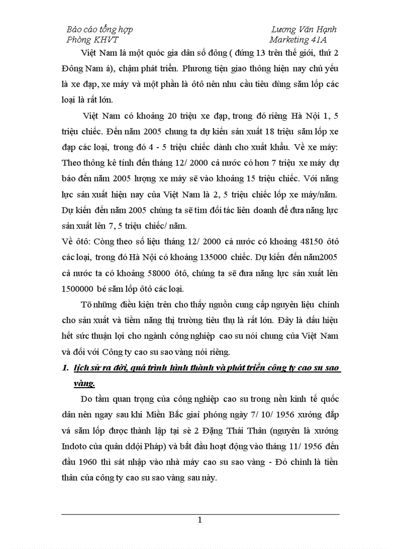 image for page Báo cáo tổng hợp về công ty cao su sao vàng