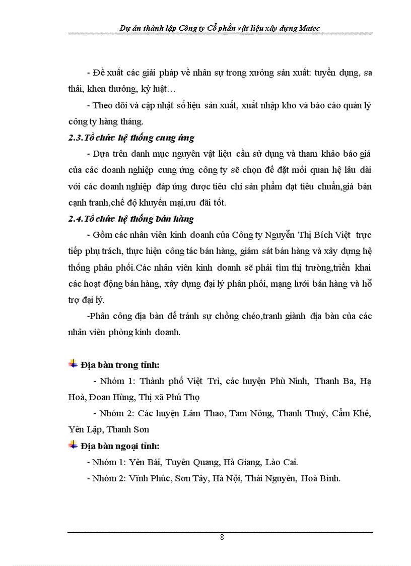 image for page Dự án thành lập công ty Cổ phần vật liệu xây dựng Matec