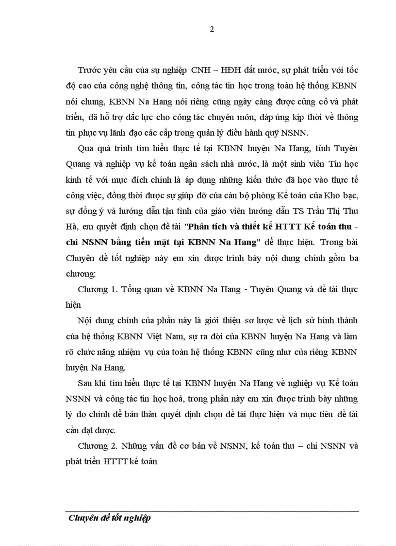 image for page Phân tích và thiết kế HTTT Kế toán thu chi NSNN bằng tiền mặt tại KBNN Na Hang