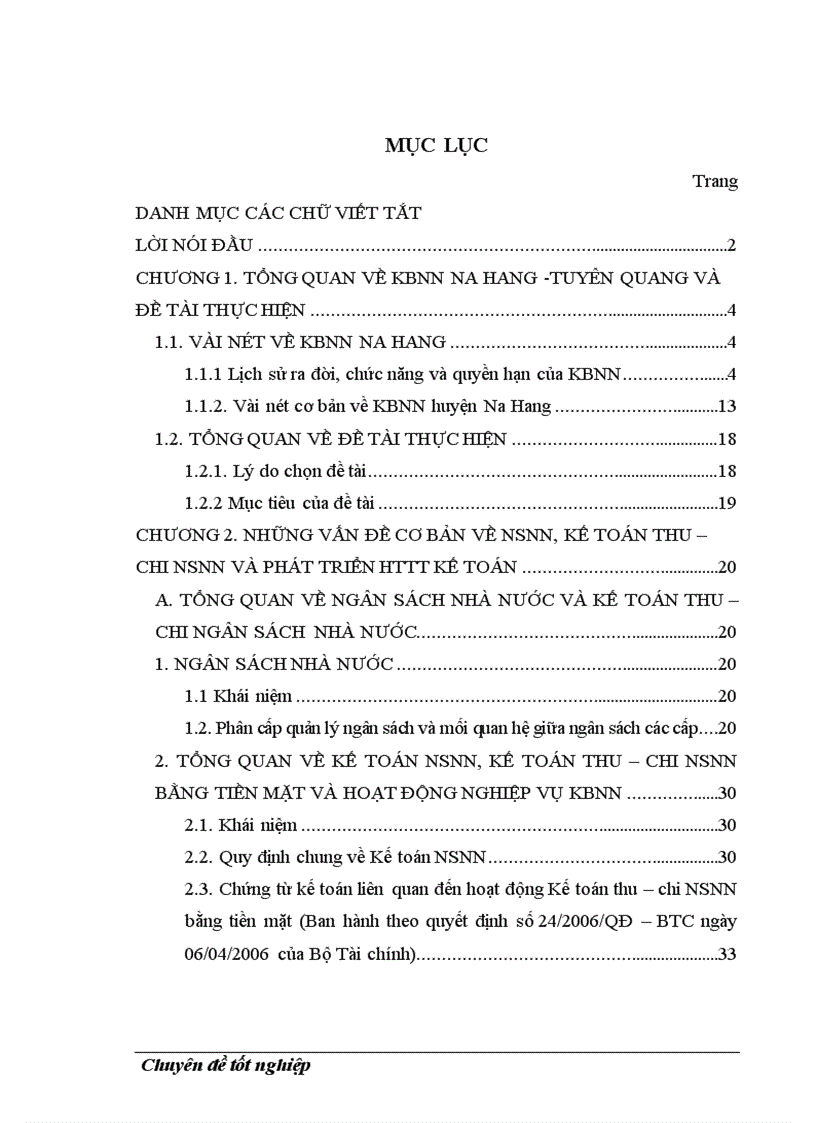 image for page Phân tích và thiết kế HTTT Kế toán thu chi NSNN bằng tiền mặt tại KBNN Na Hang
