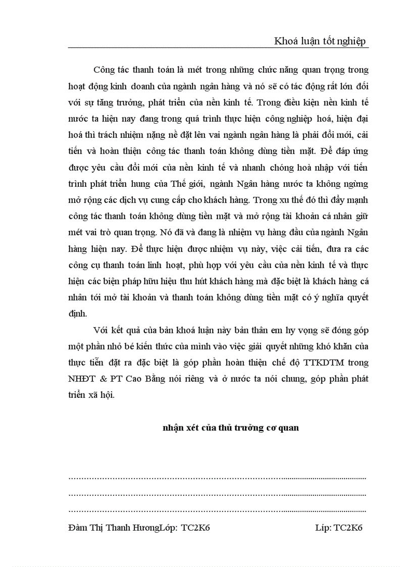 image for page Một số vấn đề về thanh toán không dùng tiền mặt tại NHĐT PT Cao Bằng Thực trạng và giải pháp 1