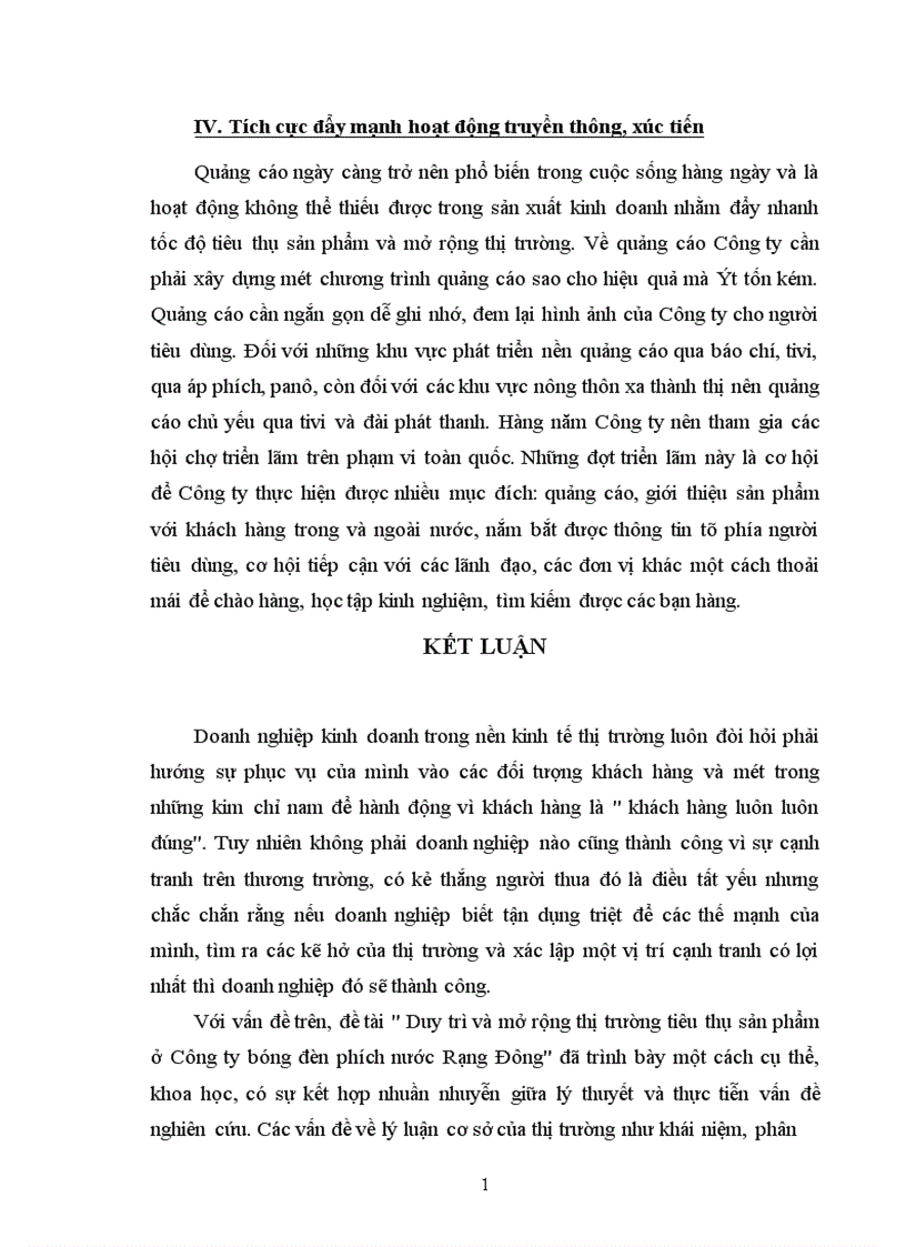 image for page Duy trì và mở rộng thị trường tiêu thụ sản phẩm ở Công ty bóng đèn phích nước Rạng Đông 1