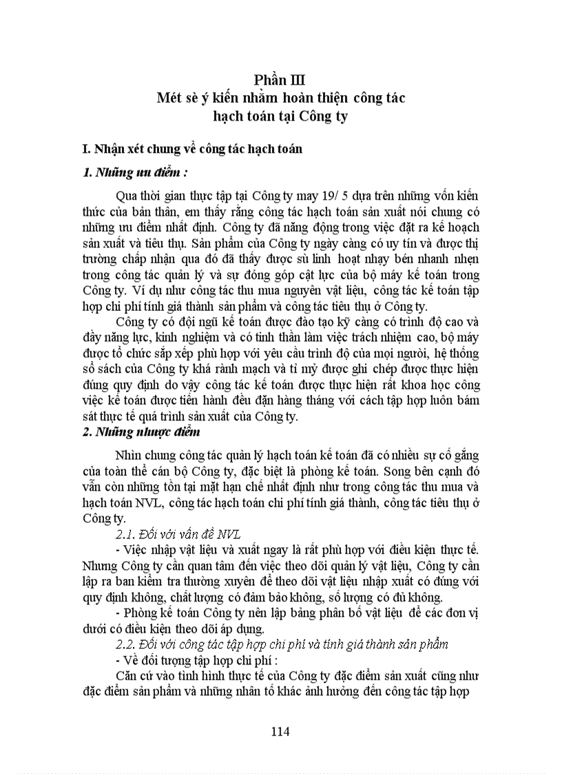 image for page Thực trạng công tác hạch toán kế toán tại công ty may 19 5 bộ công an 1