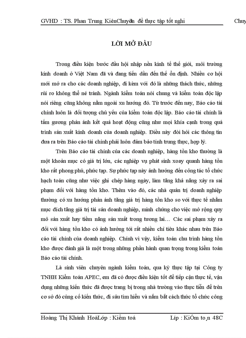 image for page Kiểm toán chu trình hàng tồn kho trong qui trình kiểm toán BCTC do công ty TNHH Kiểm toán APEC thực hiện 1