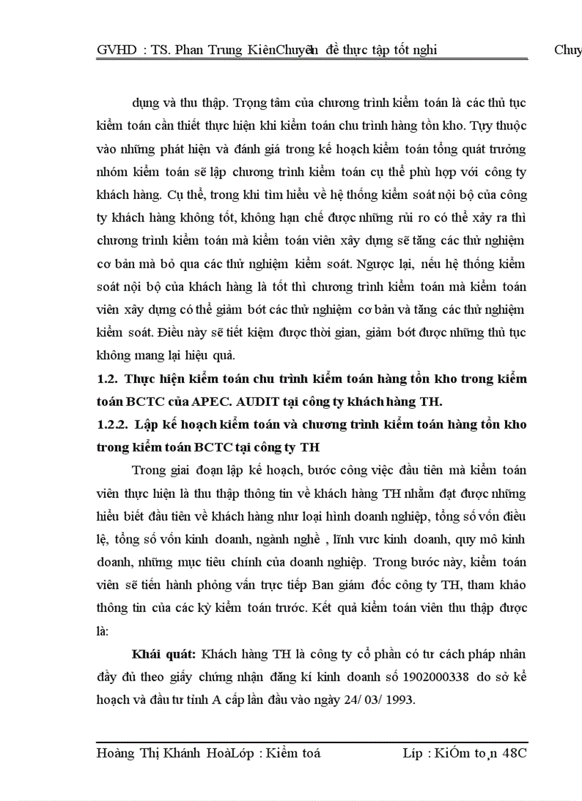 image for page Kiểm toán chu trình hàng tồn kho trong qui trình kiểm toán BCTC do công ty TNHH Kiểm toán APEC thực hiện 1