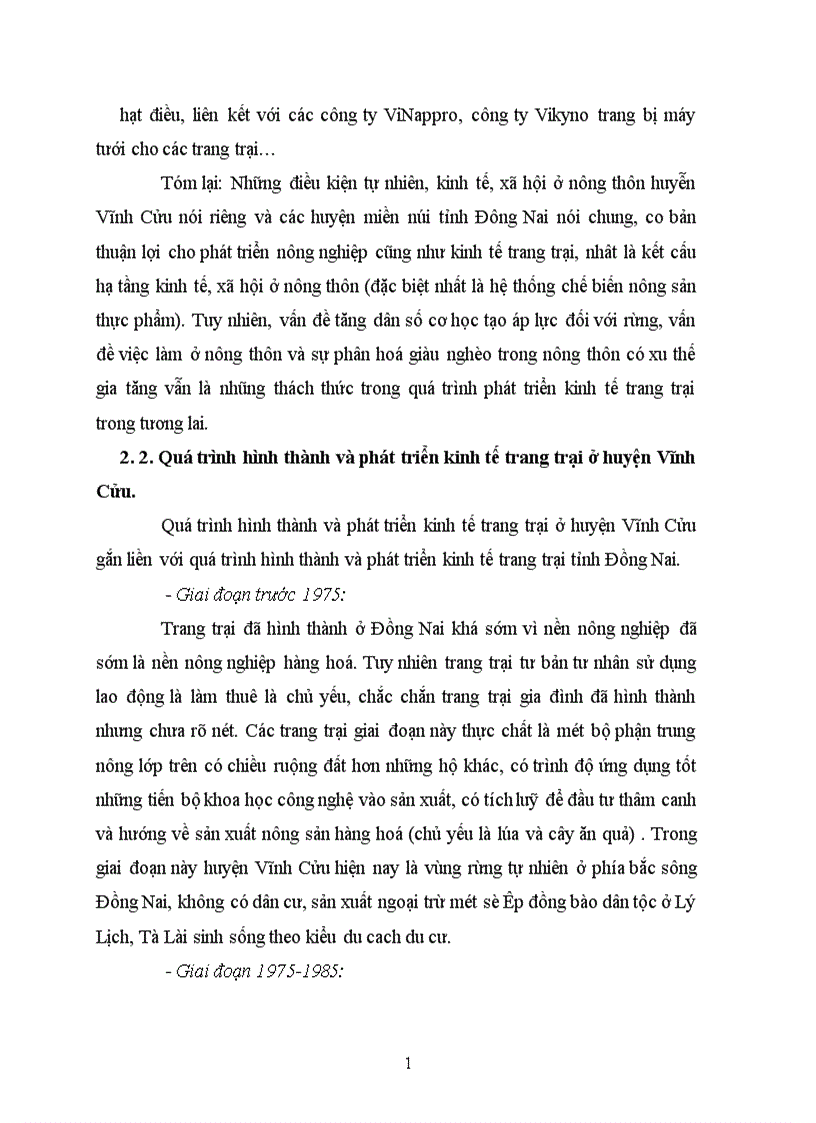 image for page Phát triển kinh tế trang trại các huyện miền núi của tỉnh Đông Nai Lấy ví dụ ở huyện Vĩnh Cửu