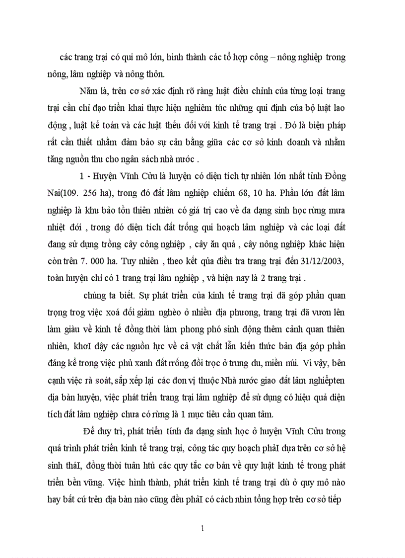 image for page Phát triển kinh tế trang trại các huyện miền núi của tỉnh Đông Nai Lấy ví dụ ở huyện Vĩnh Cửu