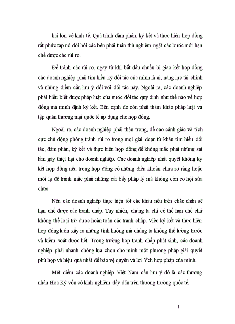 image for page Giải quyết tranh chấp phát sinh từ hợp đồng mua bán quốc tế hàng hoá với thương nhân Hoa Kỳ 1