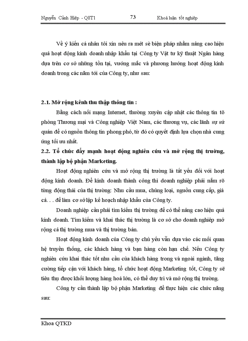 image for page Một số giải pháp nhằm nâng cao hiệu quả kinh doanh trong hoạt động nhập khẩu tại Công ty Vật tư kỹ thuật Ngân hàng 1