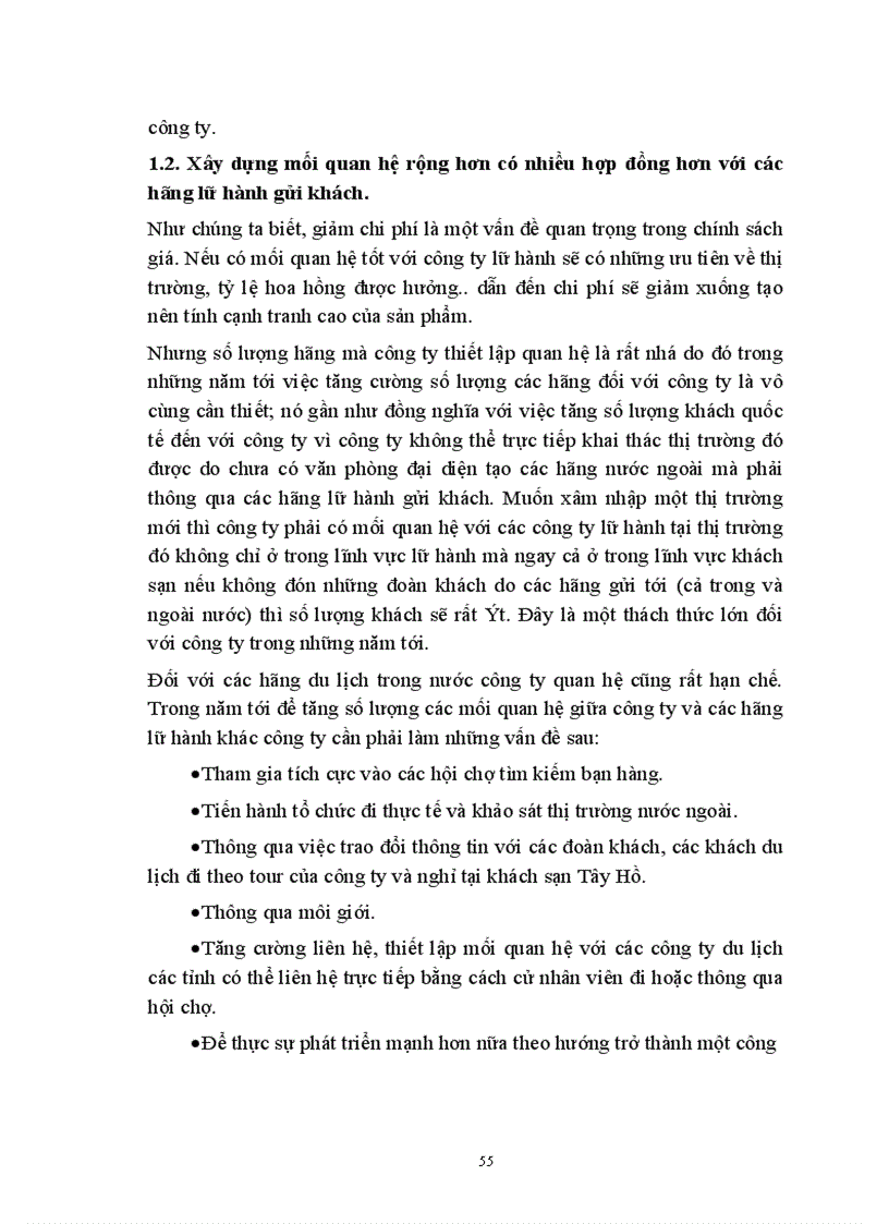 image for page Giá chính sách giá trong kinh doanh lữ hành của công ty Du lịch dịch vụ Tây Hồ thực trạng và giải pháp thu hút khách 1