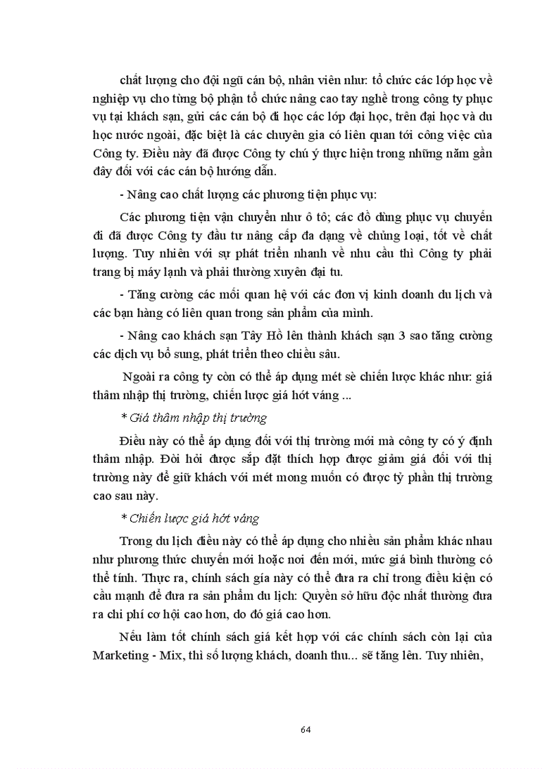 image for page Giá chính sách giá trong kinh doanh lữ hành của công ty Du lịch dịch vụ Tây Hồ thực trạng và giải pháp thu hút khách 1