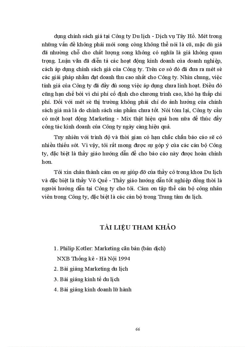 image for page Giá chính sách giá trong kinh doanh lữ hành của công ty Du lịch dịch vụ Tây Hồ thực trạng và giải pháp thu hút khách 1
