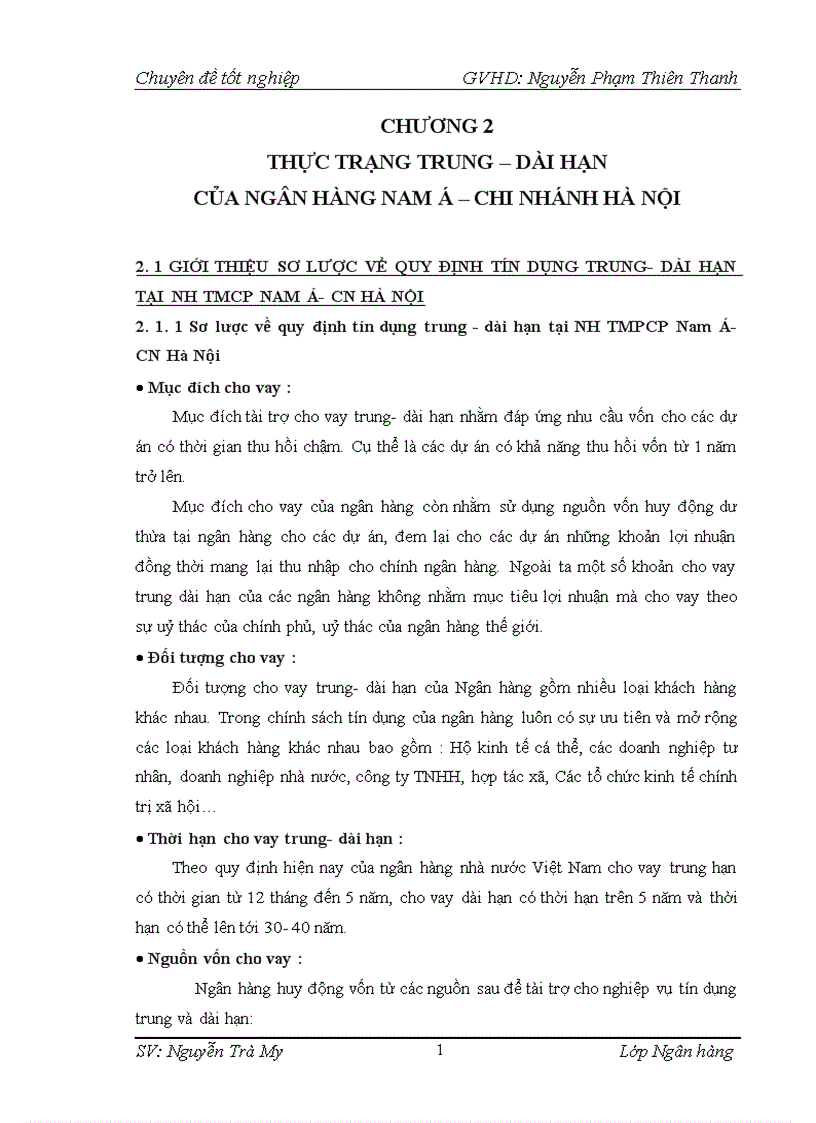 image for page Giải pháp nâng cao hiệu quả tín dụng trung dài hạn tại ngân hàng tmcp nam á chi nhánh hà nội